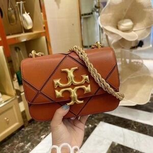 Tory Burch Tan Leather Crossbody Small Eleanor Rosted Habanero